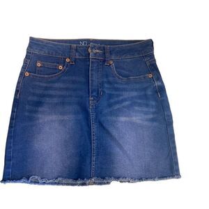 NO BO Women’s Denim Jean Mini Skirt Mid‎ Rise Blue Size 5 (Juniors)